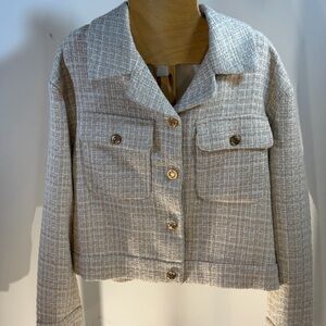 Marled Women's Tweed Blazer - Cream